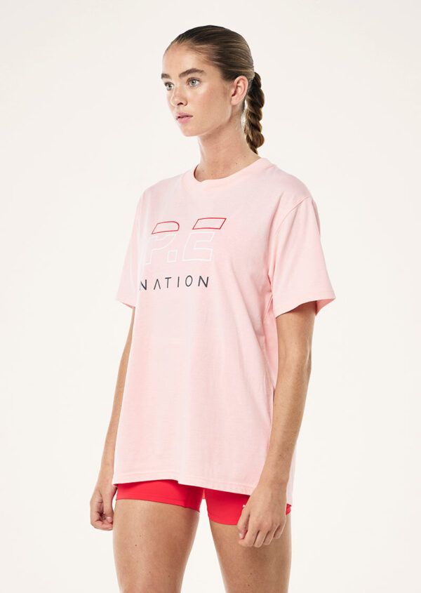 P.E Nation Heads Up Tee In Crystal Rose - Image 3