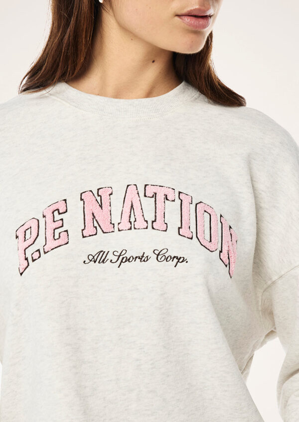 P.E Nation Global Heritage Sweat In Grey Marle - Image 2