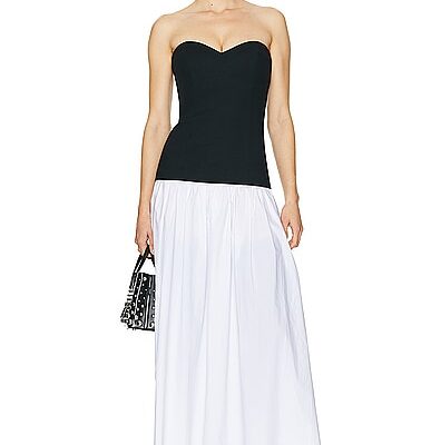 Helsa Faille Colorblock Midi Dress