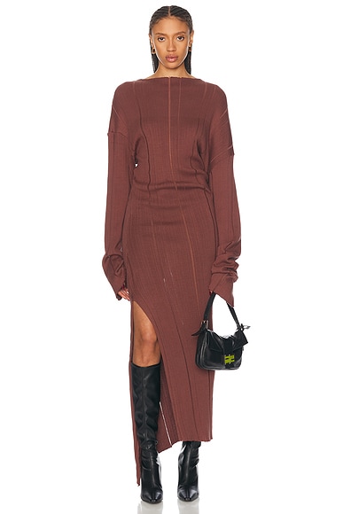 Jade Cropper Long Sleeve Midi Dress With Slit - Miss Nelly