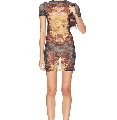 Jean Paul Gaultier Medaillon Printed Short Dress