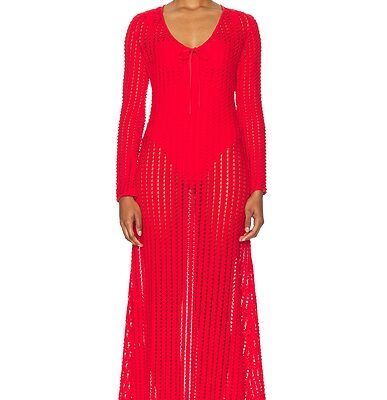 SIMKHAI Elton Keyhole Midi Dress