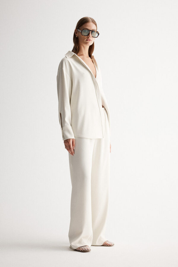 Elka Collective Edra Long Sleeve Shirt Ecru - Image 3