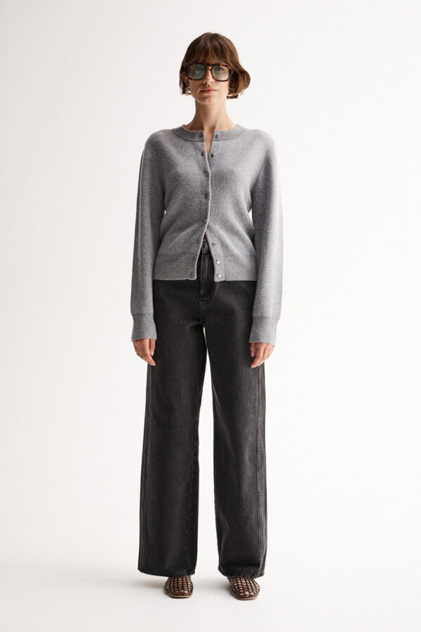 Elka Collective Saschia Knit Cardigan Grey Marle