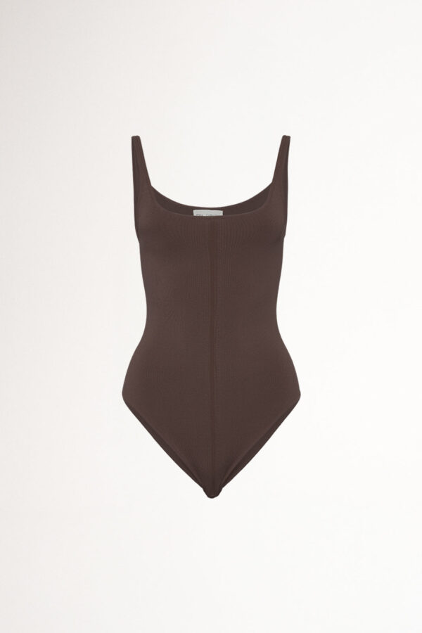 Elka Collective Coralie Knit Bodysuit Chocolate - Image 3