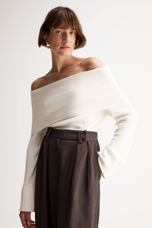 Elka Collective Alexa Knit Top Ivory - Image 2