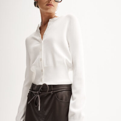 Elka Collective Victoria Knit Cardigan White
