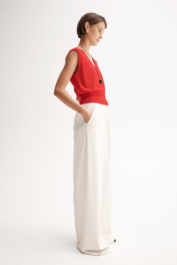 Elka Collective Halifax Knit Vest Red - Image 3