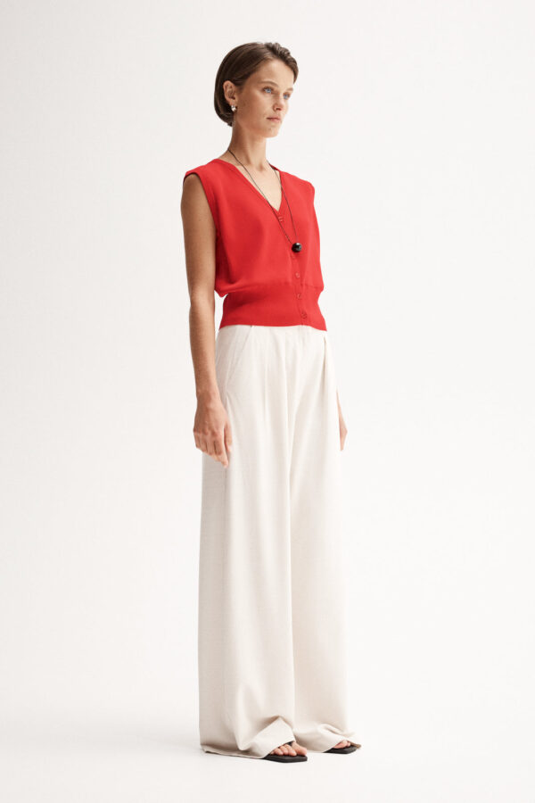 Elka Collective Halifax Knit Vest Red - Image 5