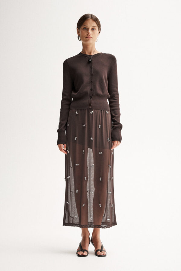 Elka Collective Elara Maxi Skirt Chocolate - Image 6