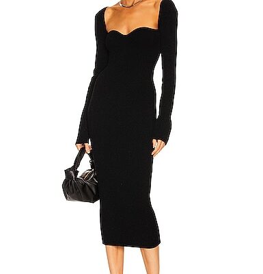 KHAITE Beth Long Sleeve Bustier Dress