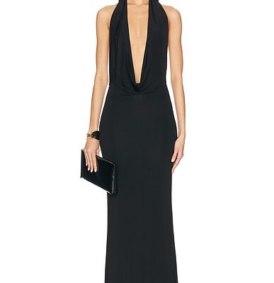 Lapointe Jersey Deep Cowl Neck Gown