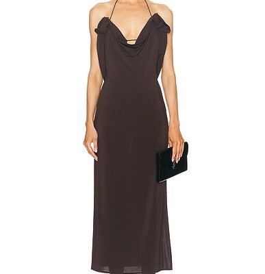 Magda Butrym Cowl Neck Long Dress