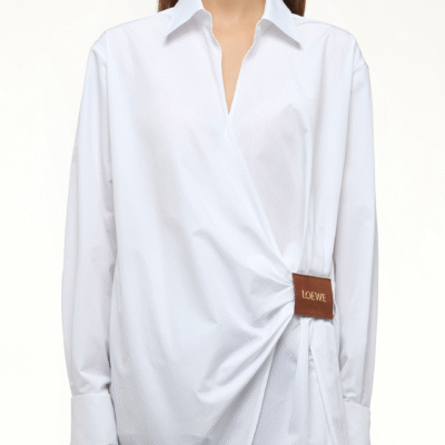 Loewe Draped Logo Shirt in White