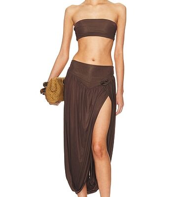 Maygel Coronel Noriega Bandeau Top And Skirt Set