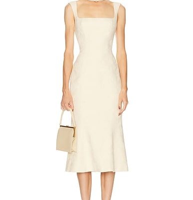 Mirror Palais Ingenue Lady Length Dress in Butter