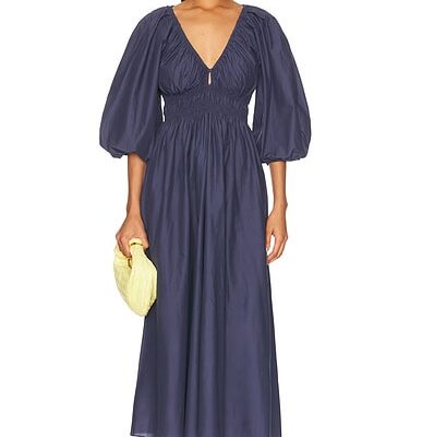 Matteau Shirred Plunge Button Dress