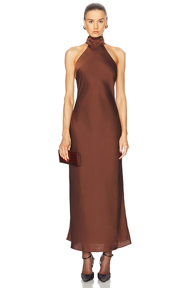 NICHOLAS Trina Sleeveless Midi Dress With Foldover Neck - Miss Nelly