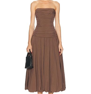 NICHOLAS Strapless Midi Dress