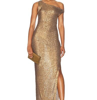 Norma Kamali Drop Shoulder Fitted Gown
