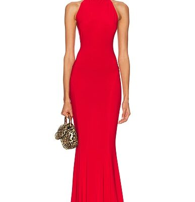 Norma Kamali for FWRD Halter Turtle Fishtail Gown