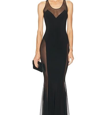 Norma Kamali Low Back Racer Fishtail Gown