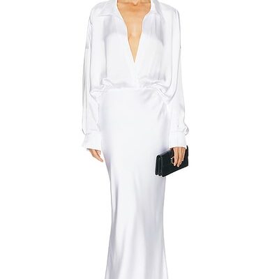 Norma Kamali Super Oversized Boyfriend Shirt Gown