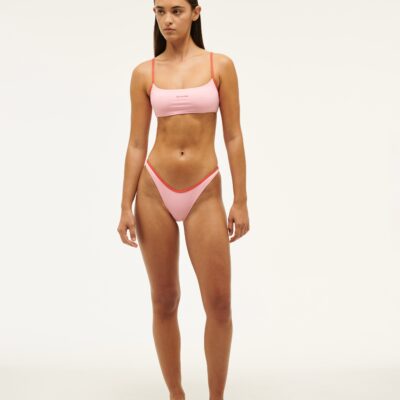 P.E Nation Oceanside Bikini Bottom In Candy Pink
