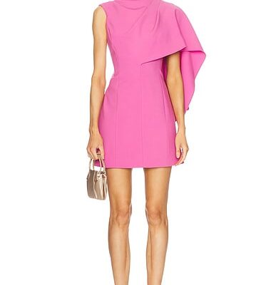 Oscar de la Renta One Shoulder Mini Dress