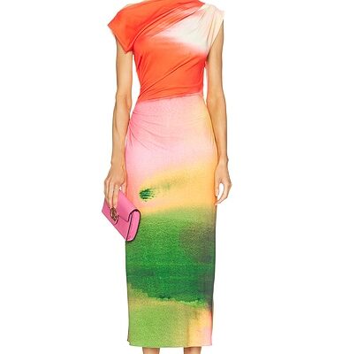 Oscar de la Renta Draped Midi Dress