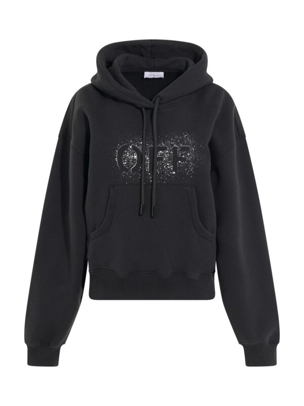 Off-White Logo Stencil Oversize Hoodie in Black