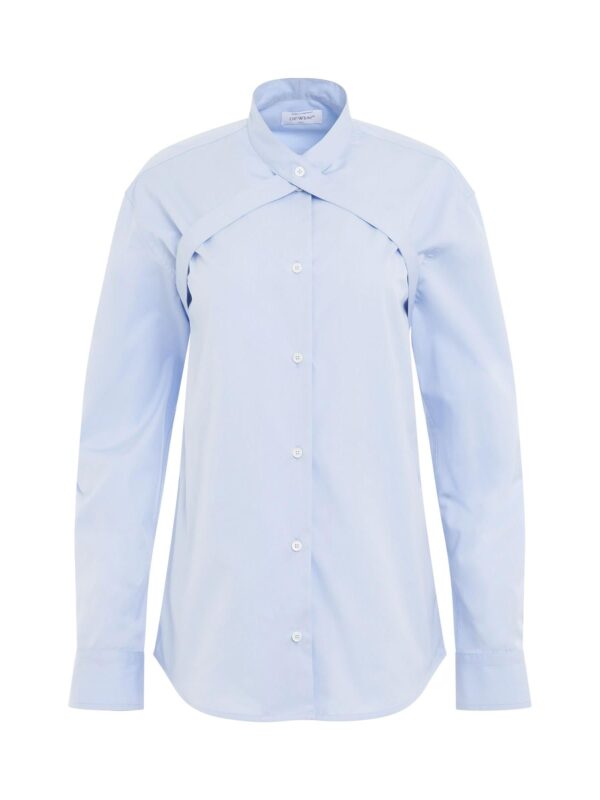 Off-White Poplin Cross Belt Shirt in Light Blue