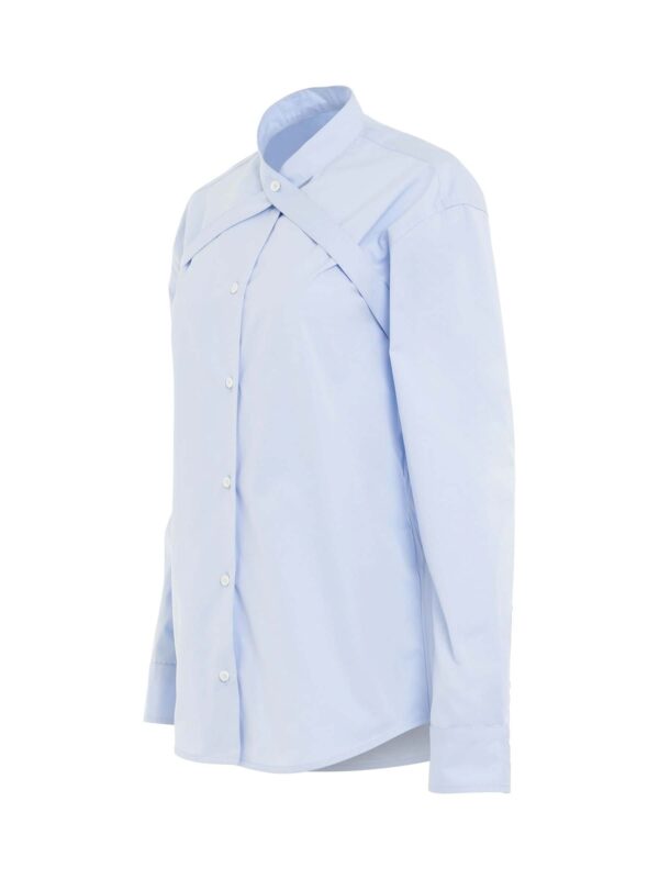Off-White Poplin Cross Belt Shirt in Light Blue - Image 2