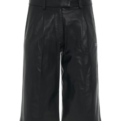 Off-White Leather Formal Shorts in Black