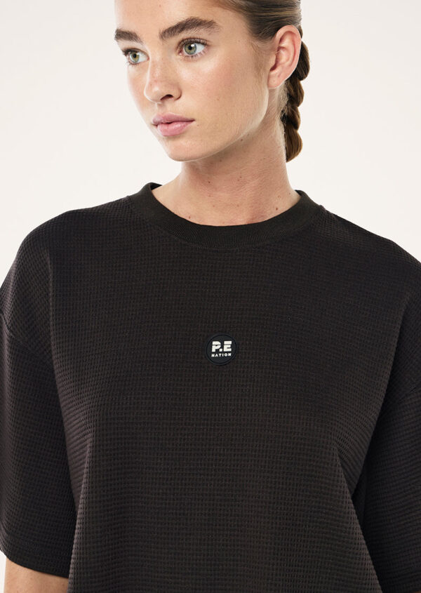 P.E Nation Printemps Waffle Crop Tee In Licorice - Image 2