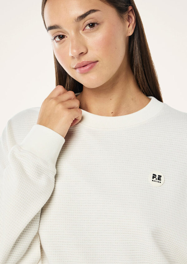 P.E Nation Printemps Waffle Sweat In Whisper White - Image 2