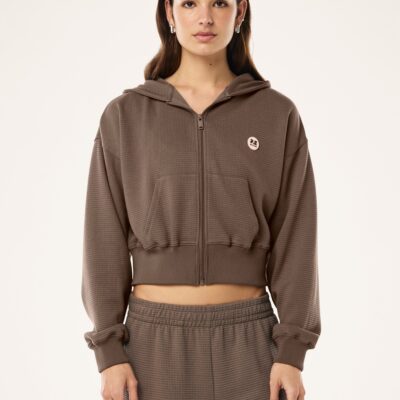 P.E Nation Global Printemps Waffle Zip Through In Walnut