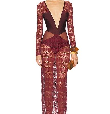 PatBO X Camila Coelho Long Sleeve Maxi Dress