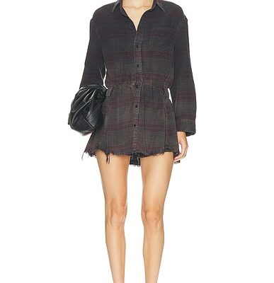 R13 Oversized Shirt Dress Romper