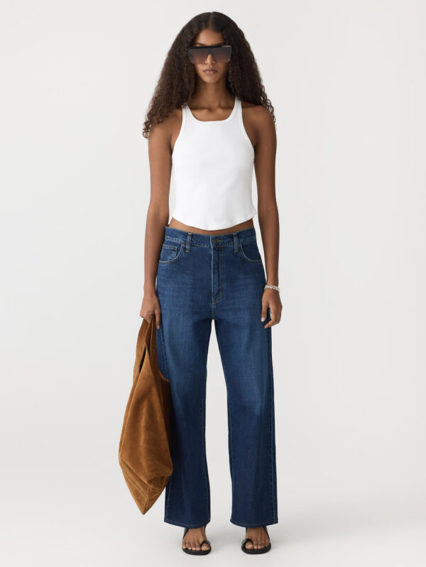 BASSIKE Cropped Scoop Neck Tank