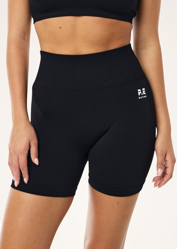 P.E Nation Global Restore Seamless 5" Bike Short In Black - Image 2