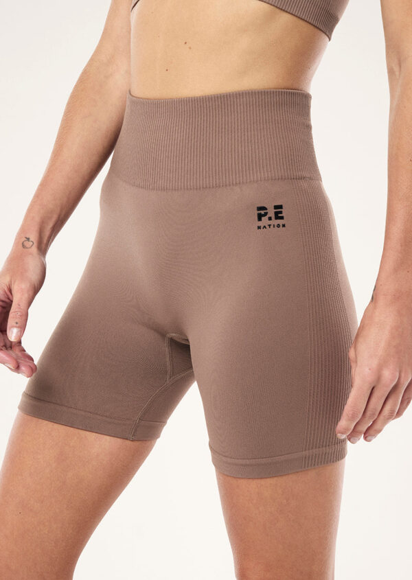 P.E Nation Restore Seamless 5" Bike Short In Fossil - Image 2