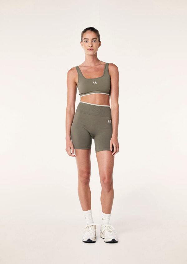 P.E Nation Restore Seamless Scoop Bra In Khaki - Image 3