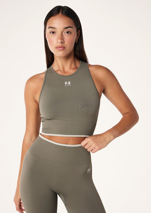 P.E Nation Restore Seamless Tank In Khaki - Image 3
