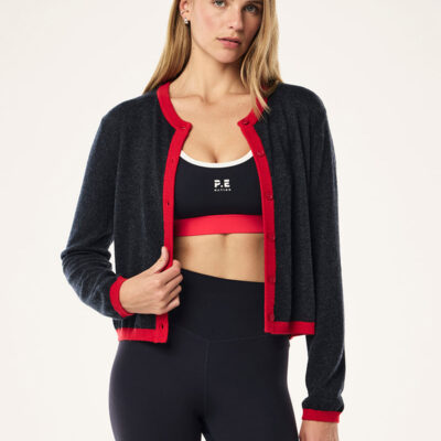 P.E Nation Global Rise Knit Cardigan In Marine Blue