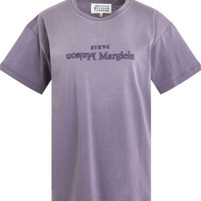 Maison Margiela Cotton Jersey Logo T-Shirt in Washed Purple
