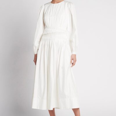 Aje. Tidal Tucked Midi Dress