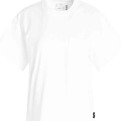Sacai S Cotton Jersey T-Shirt in White