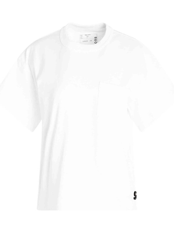 Sacai S Cotton Jersey T-Shirt in White