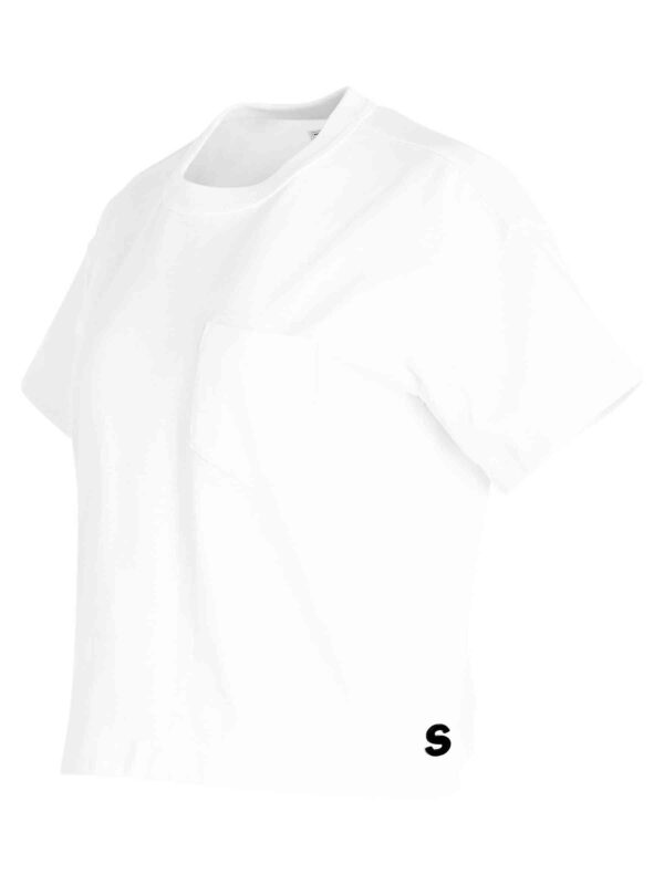 Sacai S Cotton Jersey T-Shirt in White - Image 2
